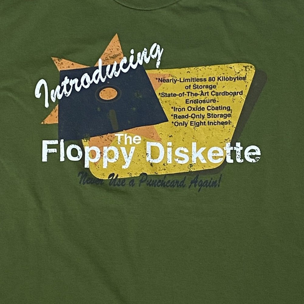 Introducing The Floppy Disk Men's T-Shirt Size Large Funny Computer Nerd Wear
